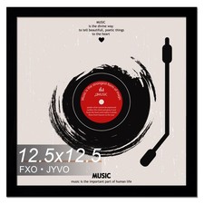 Vinyl Record Frame Display for 12 inch LP with 12.5x12.5 12.5x12.5, Black