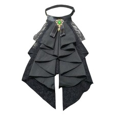 Victorian Lace Detachable Collar Ruffle Design Jabot Collar for Costume Enhancer