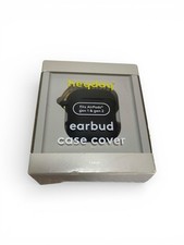 heyday Earbud Case Cover for Apple AirPods Gen 1  Gen 2 - Black Silicone Clip