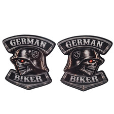 2x GERMAN BIKER Skull Auto Aufkleber Oldschool Motorrad Sticker  Totenkopf Deko