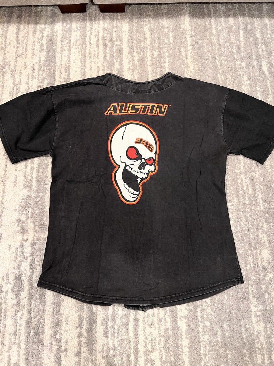 Vintage 90s WWF Stone Cold Steve Austin 3:16 Skull Baseball Jersey