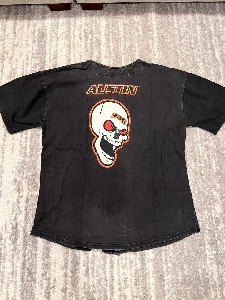 Camiseta deportiva de béisbol vintage años 90 WWF Stone Cold Steve Austin 3:16 calavera talla XL 52 Foto 4 de 4