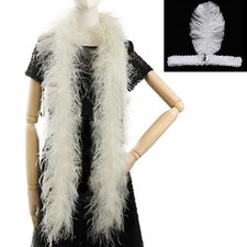 Beige Ostrich Feather Boas   2yards 3ply Long for 3Ply,