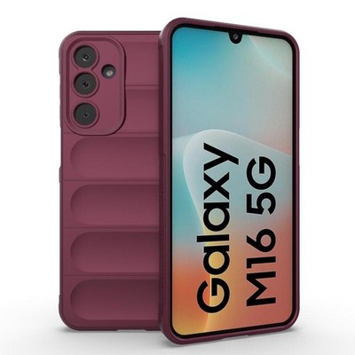 Samsung Galaxy M16 5G Hülle Magic Shield TPU und Flanell Weinrot
