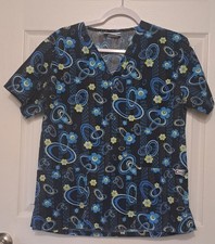 Scrub Top BEST Size Small S Dental Nurse Medical Tech Uniform work Shirt