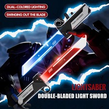 2-in-1 LED Light Up Sword Retractable Dual Lightsaber Toy Boys Gift Set