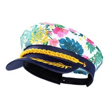 SOIMISS Nautical Style Adjustable Captain Hat - Embroidered Marine Party Hat ...