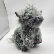 Gray Hair Highland Cow Plush Stuffed Animal Soft Toy With Sound Box