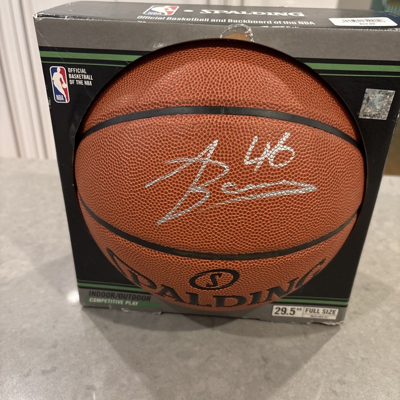 Aron Baynes Signed Spalding Basketball Boston Celtics #46