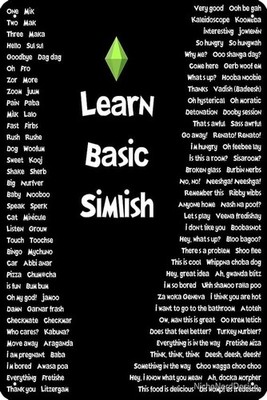 How To Speak Simlish The Basics To The Tin Metal Signs Home Décor 8x12 