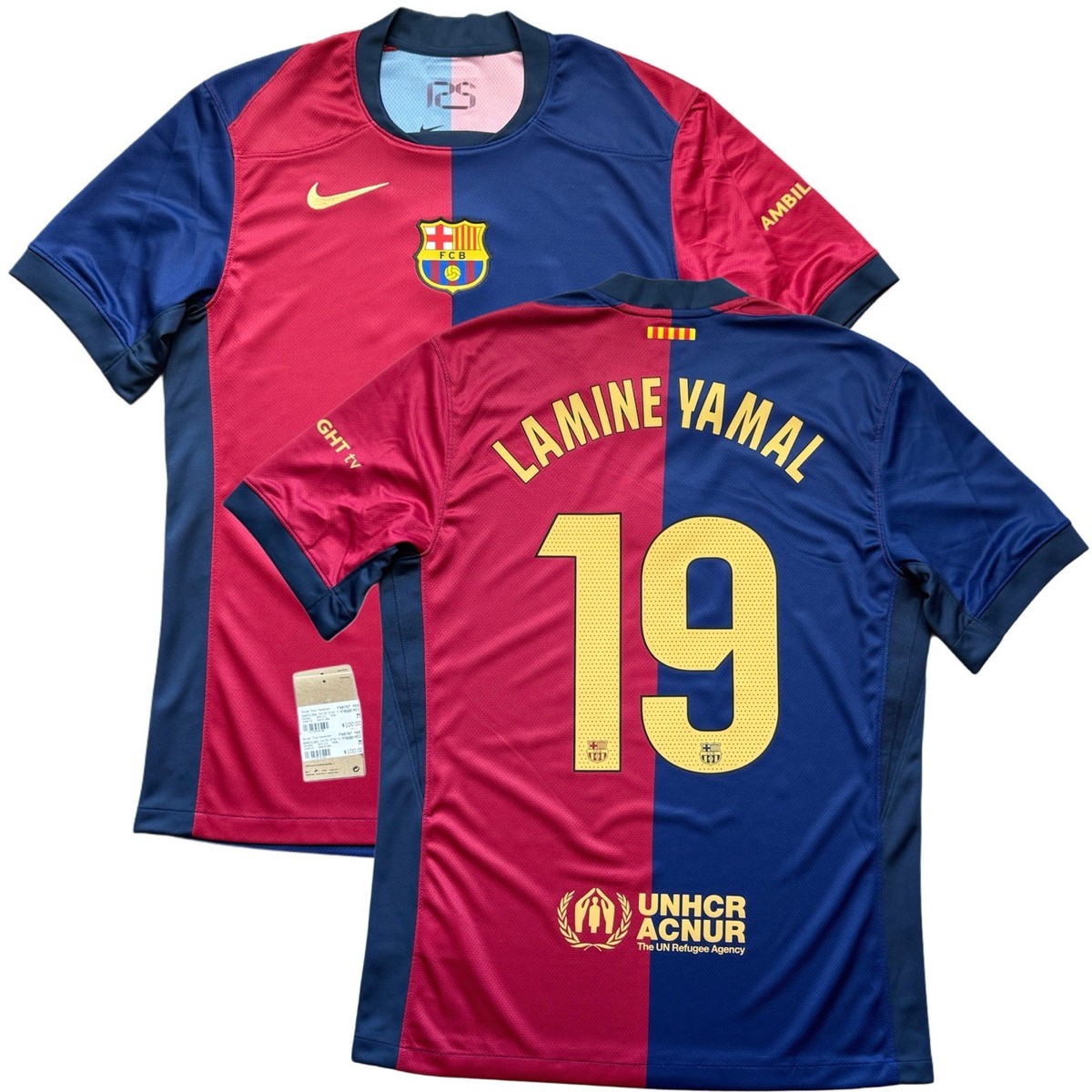 2024/25 Barcelona Home Jersey #19 Lamine Yamal Medium Nike Soccer