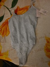 Auden Women's Gray Lightly Lined One Piece Bodysuit Size Sm