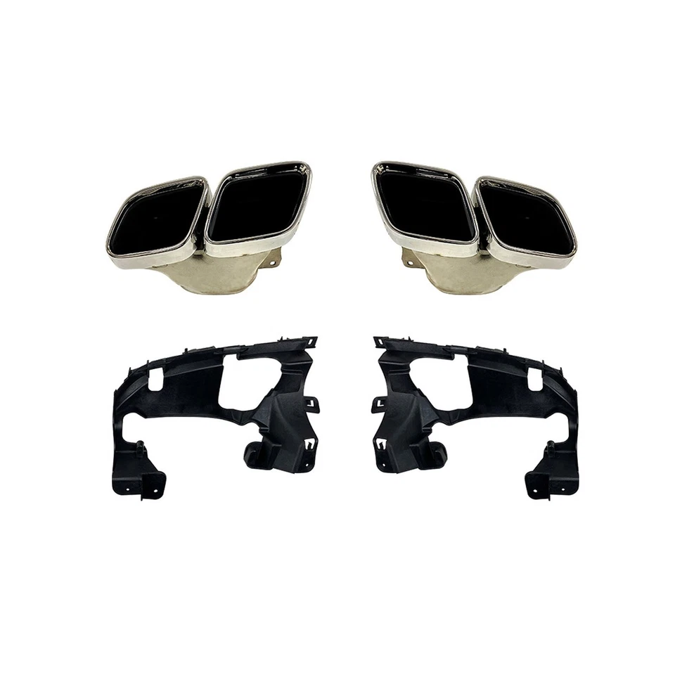 Stainless Steel For Benz GLE Class W167 GLE53 AMG 2020-22 Rear exhaust pipe Tail - Image 2 of 4