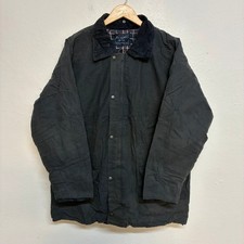 Tayberry & Co Wax Jacket Mens M Navy Cord Collar British Country Outdoor Coat