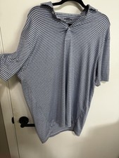 Hart Schaffner Marx Shirt Mens Large Blue Polo Striped