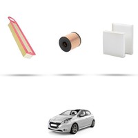 Hoffcar Wartungskit - 3 Filter FüR Peugeot 208 1.6 Vti 88KW Ab 2012