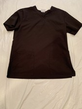 HPI Women's Black Scrub V-Neck Top Size Medium
