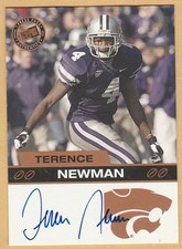 2003 PRESS PASS TERENCE NEWMAN CERTIFIED AUTO AUTOGRAPH CARD