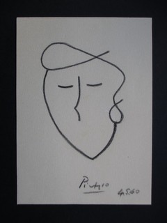 Original Crayon drawing signed Picasso 4.5.60