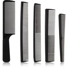 Hair Comb Set Fine Teeth Tapered Carbon Fiber Styling Comb for Men/Women 5-Pie
