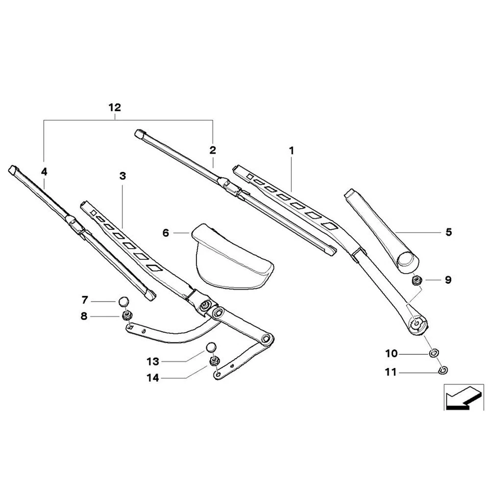 Wiper Arm For BMW 5 6 Series E60 E61 E63 E64 61617185366 Driver Side Right RHD - Image 4 of 4