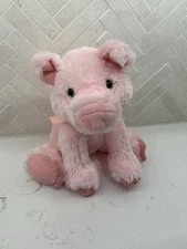 Shining Stars Pink Pig Sitting Bean Bag Plush Stuffed Toy 8.5" Russ Berrie Soft