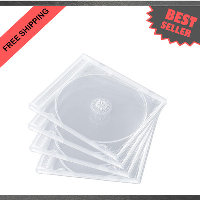 Shatter Proof PP CD Jewel Case Single Disc 10 Pack Clear Durable Plastic Storage