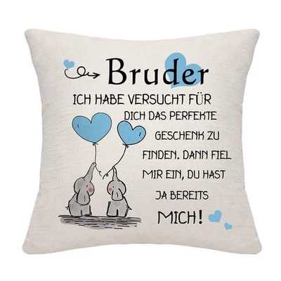 Bruder Geschenk Kissenbezug von Schwester  Geburtstagsgeschenk für Bruder - Bild 1 von 2
