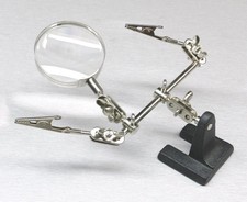Helping Hand Magnifier 2.5X 2 Alligator Clamps Soldering Kit 3rd Hand Jewelry