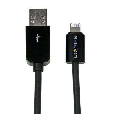 StarTech 2m (6ft) Long Black for Apple  8-pin Connector to USB Cable for