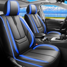 for Toyota RAV4 2019-2025 2026 Car Seat Covers 2 Front Leather Black Blue