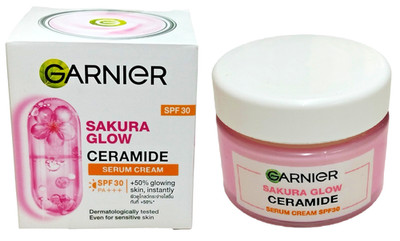 Garnier Sakura Glow Ceramide Serum Cream SPF30 PA+++ Brightening Face Cream 50ml