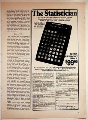 Commodore The Statistician Print Advertisement 8x11 1976 Vintage