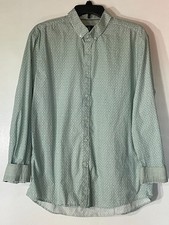 Steel  Jelly London Men  s Green Patterned Dress Shirt XL Cotton Excellent