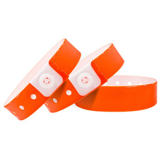 Wristall Orange Plastic Wristbands - 500 Pack for Events ID Entry