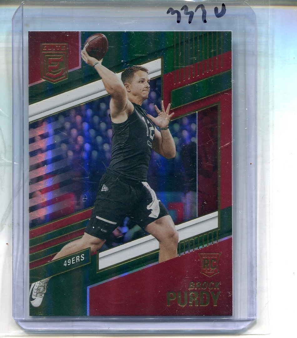 BROCK PURDY 2022 DONRUSS ELITE RED GREEN ROOKIE CARD #185