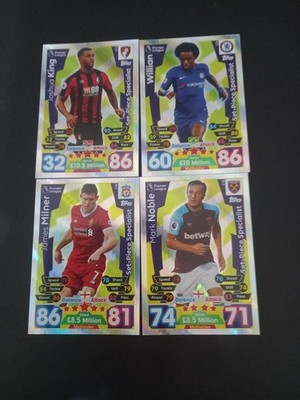 Match Attax 2017/18 Premier League - Alle vier Set-Stück Spezialkarten