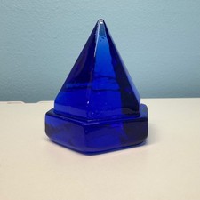Nautical Ship Deck Glass Prism Blue Hexagon Pyramid Cobalt AM