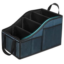 Car Seat Organizer Backseat Car Organizer with 4 Compartments, 4 Cup Blue