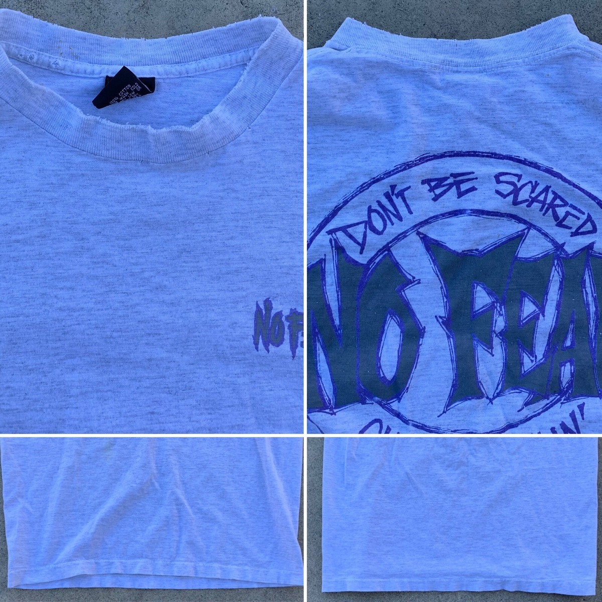 vintage No Fear Gear Dont Be Scared Quit Snivlin t shirt Don