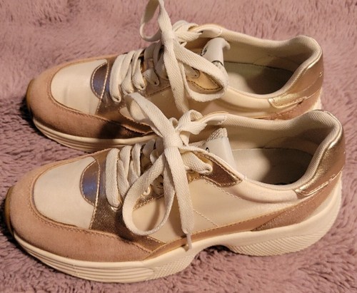 Neu ohne Etikett Coach Roségold Metallic Tech Runner Sneakers pink Größe 7 - Bild 3 von 6