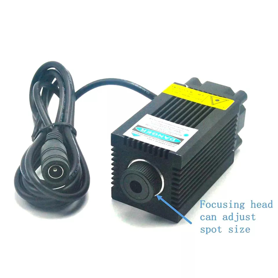 1pc Focusable 445nm 450nm 1000mW 1W Blue Dot Laser Diode Module With 12V Adapter
