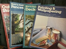FOUR Ortho How-To DIY Books fences decks patios painting wallpapering storage
