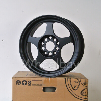 4 PCS ROTA WHEELS SLIPSTREAM  15X7 5X114.3 35 HB: 73 SATIN BLACK   12.9 LBS.