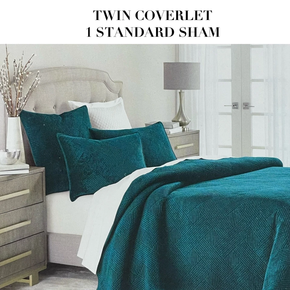 Charter Club Damasco Pana DOBLE Cobertor y 1 Juego de Falsa VERDE ESMERALDA Foto 3 de 4