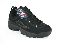 FILA DISRUPTOR II FW04481-001 TRIPLE BLACK FASHION SNEAKER BIG KID'S