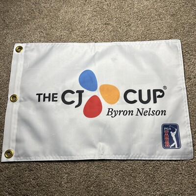 BYRON NELSON THE CJ CUP PGA TOUR PIN FLAG WITH GROMMETS FREE SHIP AUTOGRAPHS