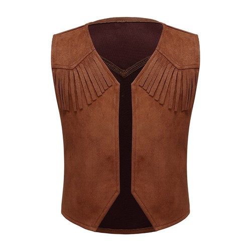 Kids Boys Vest Show Top Roleplay Coat Pointed Hem Outerwear Open Front Jacket - Picture 5 of 41