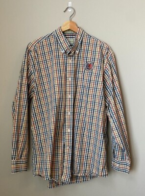VINTAGE Cutter & Buck Mens 2005 US Open Pinehurst 2 Plaid Button Down Shirt Sz L