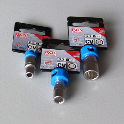Steckschlüssel Einsatz 12-kant Vielzahn, Antrieb 6,3mm (1/4'') Nüsse SW 4 - 14 mm